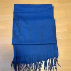 ハーモニカ　ネイビー ストール フリンジ付き