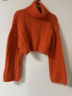 ZARA オレンジ色 クロップド セーター