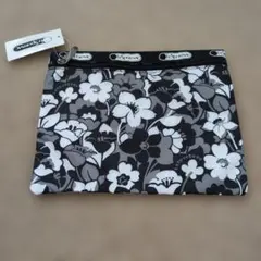 LeSportsac ポーチ フラットポーチ 花柄 モノトーン