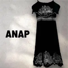 希少【ANAP】ブラック キャミワンピース チューブトップ
