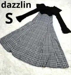 dazzlin　ダズリン　ビッグカラーチェックコルセットワンピース　S