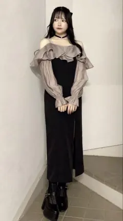 EATME パフスリーブオフショルワンピース