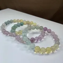 ALL SALE☆可愛い色合いフローライトブレスレット・3本セット