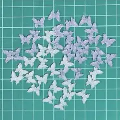 ネイル用 デコパーツ No.90 蝶 バタフライ パープル ホワイト 50個