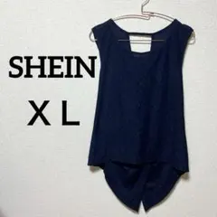 SHEIN 【 ＸＬ 】ノースリーブ チュニック ネイビー