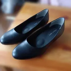 ASICS lady workerブラックパンプス 低ヒール24cmEEE