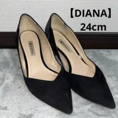 DIANA ダイアナ グリッター スエード パンプス ヒール 黒