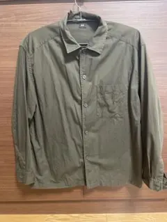 UNIQLO オーバーサイズシャツ Lサイズ　ダークグリーン