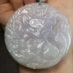 天然翡翠 薔薇彫刻 ペンダントトップ ピンク色 超希少 無含浸 無着色 