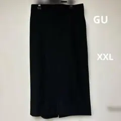 GU ナローロングスカート　XXL 黒　ブラック　 スリット　ジーユー　82
