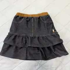 ミキハウス デニム風ティアードスカートのサムネイル