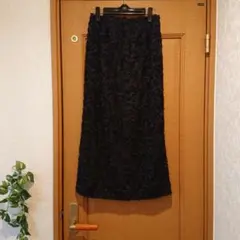 Mila Owen / フラワー柄 タイトスカート 黒