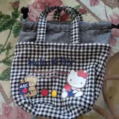 Hello Kitty チェック柄 手提げ袋