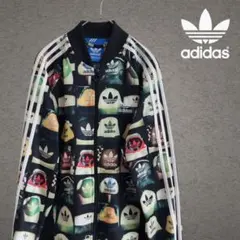 adidas アディダス 刺繍 総柄 トラックジャケット ジャージ M 韓国