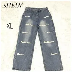 [SHEIN] ワイドデニム XL ロゴデザイン バギー韓国 Y2K ストリートのサムネイル