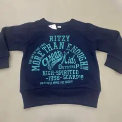 新品　裏起毛トレーナー ネイビー　80cm