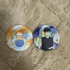 ハイキュー 影山飛雄 日向翔陽 ホログラム缶バッジ　ビーチボール
