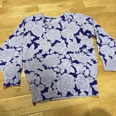 PINORE バラ柄 昭和レトロセーター　PINORE ラム混合　花柄総柄ニットのサムネイル