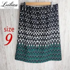 【レリアン】フレアスカート カジュアル フェミニン モザイク オフィス 女子会