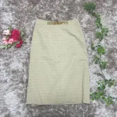 《イマージュ》IMAGE ひざ丈スカート【F】台形 タイト 総柄 レーヨン混