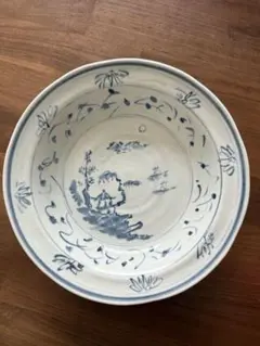 作家 器 食器 和食器 正月 青い風景画の和風 陶器皿