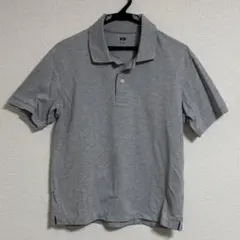 【美品】UNIQLO ユニクロ グレー ポロシャツ 半袖 Mサイズ
