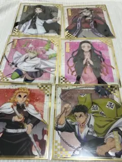 鬼滅の刃　アニプレックスくじ　クリア色紙　鬼舞辻　童磨　蜜璃　禰豆子　煉獄