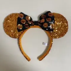 ディズニー カチューシャ オレンジ ハロウィン スパンコール