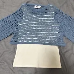 未使用品 AZUL クロップドクロシェニット アズール