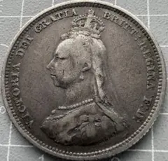 1887年 英国ジュベリーヘッドヴィクトリア女王 ダブルフローリン銀貨 1887年英国ジュベリーヘッドビクトリア女王 ダブルフローリン銀貨ハイ