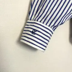 【レア袖刺繍ロゴ★人気の太ストライプ★未使用に近い】ラルフローレンドレスシャツのサムネイル
