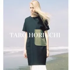 TARO HORIUCHI ビッグポケット　バックフリル　半袖ワンピース　黒のサムネイル