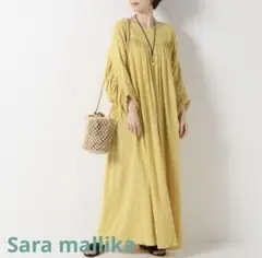 SARA MALLIKA サラマリカ コットンギャザーワンピース マキシ丈