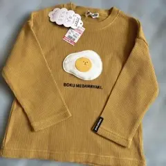 mimimand 目玉焼き刺繍 100cmトレーナー　ミモランド