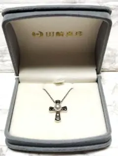 TASAKI　田崎真珠　ネックレス　クロス　十字架　真珠　ベビーパール　シルバーのサムネイル