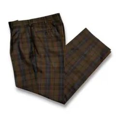 値下【VINTAGE】90s 2タック レトロビンテージチェックスラックス 古着のサムネイル