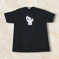【00S MARVEL パニッシャー フェードブラック Tシャツ L】