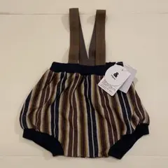 ＆mignon ストライプ サスペンダー付き ブルマ　70-80cm