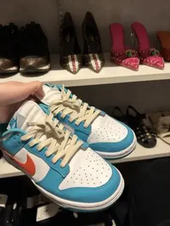 Nike ダンク スニーカー ホワイト/ターコイズ/オレンジ