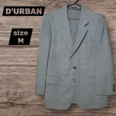 ダーバン　DURBAN　テーラードジャケット　グレー系　グレンチェック柄　M