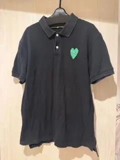 COMME des GARCONS PLAY 黒ポロシャツ ハート刺繍ギャルソンのサムネイル