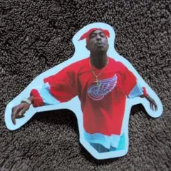 2PAC 赤いシャツ 防水ステッカー HIPHOP ラッパー