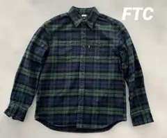 FTC 長袖ネルシャツ M ネイビー×グリーン