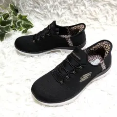 美品✨️スケッチャーズ SKECHERS スリップインズ　24cm レオパード