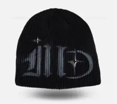 ビーニー グランジ y2k ストリート ニット帽 スタッズ 海外 帽子 黒