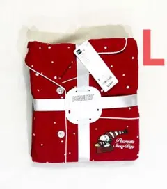 GUフランネルパジャマスヌーピーLサイズレッド PEANUTSジーユー