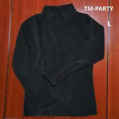 レディース タートルネック ブラック 黒長袖 フリース素材 サイズL