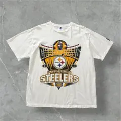90s USA製STARTER NFL スティーラーズTシャツL袖シングル古着白のサムネイル