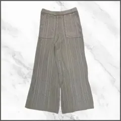 サマンサモス ワイドパンツ vintage アイボリー リブ編み カジュアル