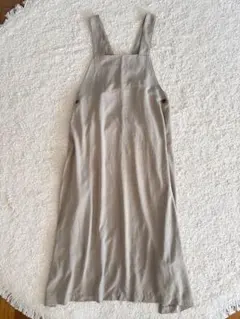 VAGI バックデザインロングワンピース ベージュ サロペットワンピース 日本製